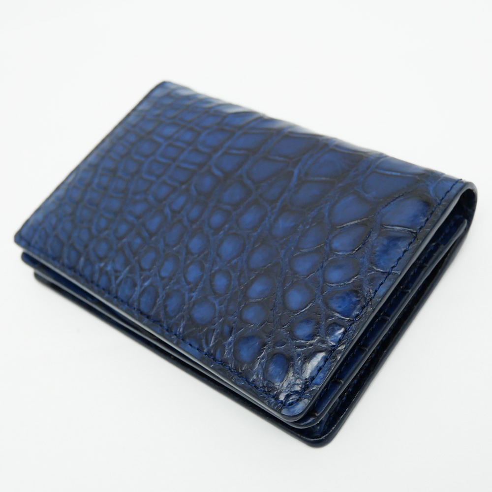 名東】【IKEDA Kohgei】池田工芸 クロコダイル 無双仕立て 名刺ケース
