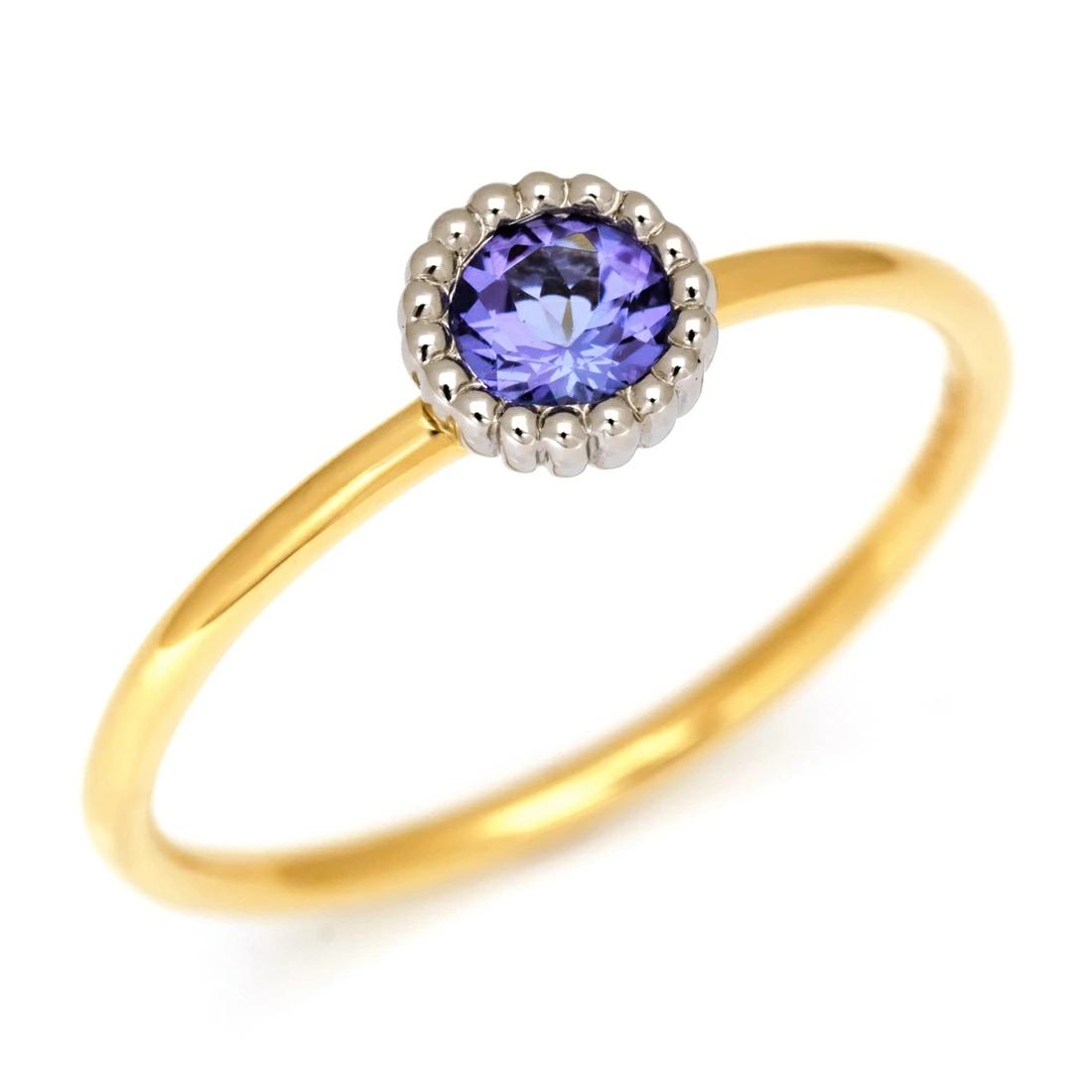 K18/PT900 タンザナイト コンビネーション リング 「figaro」[商品番号