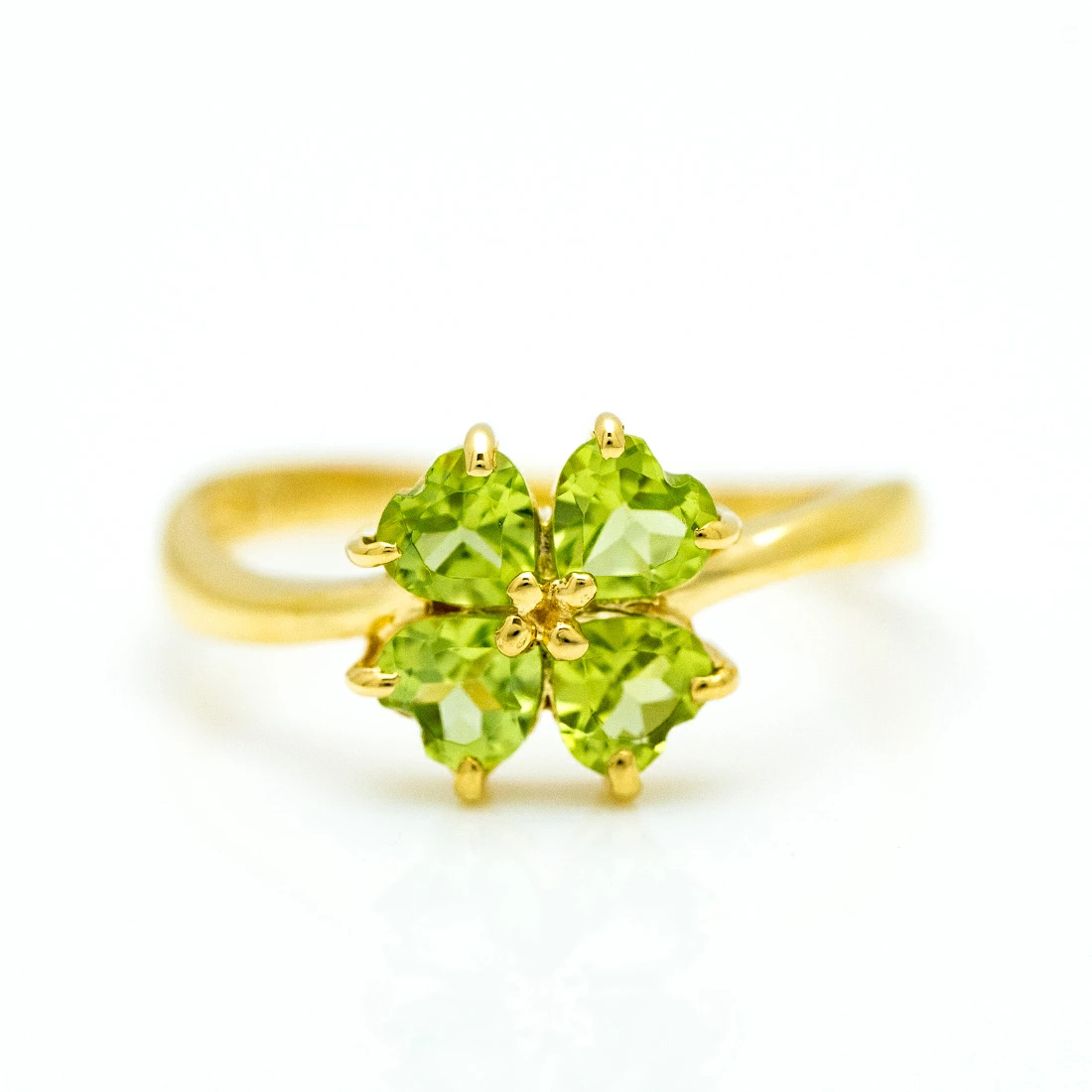 K18 ペリドット クローバーモチーフ リング[商品番号:RG0107] | umu
