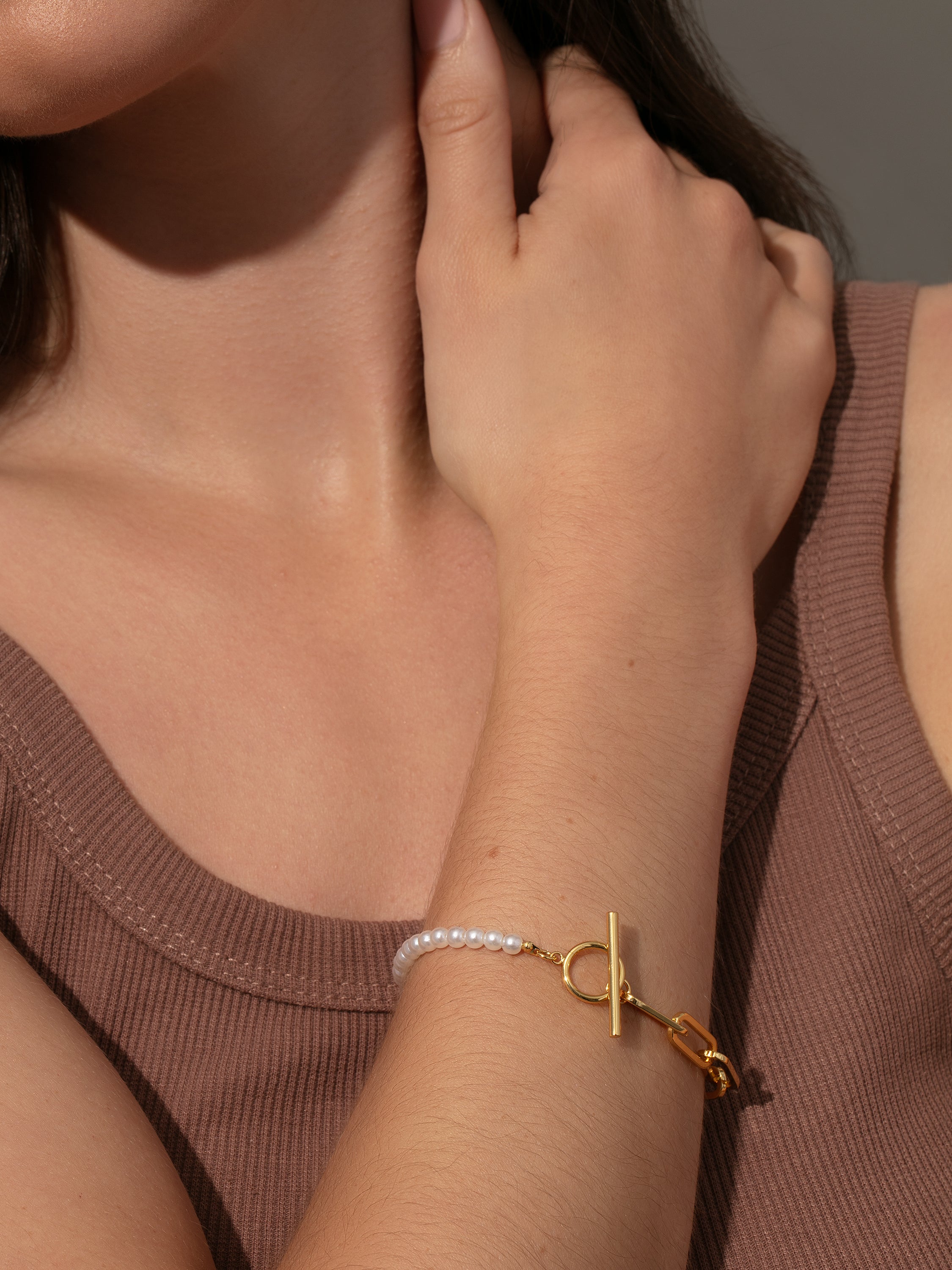 Split Gold Chain and Pearl Bracelet | Uncommon James