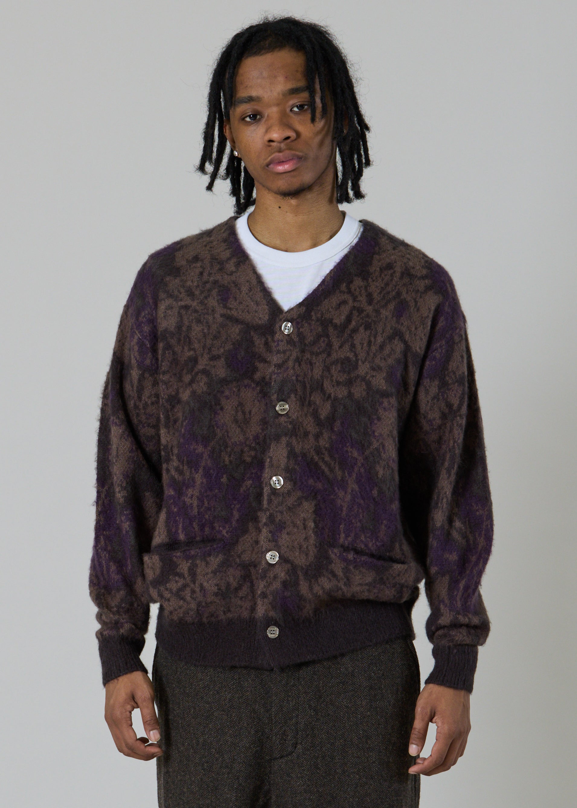 MOHAIR KNIT VINTAGE FLOWER CAMO CARDIGAN – UNFRM®️ OUTDOOR STANDARD