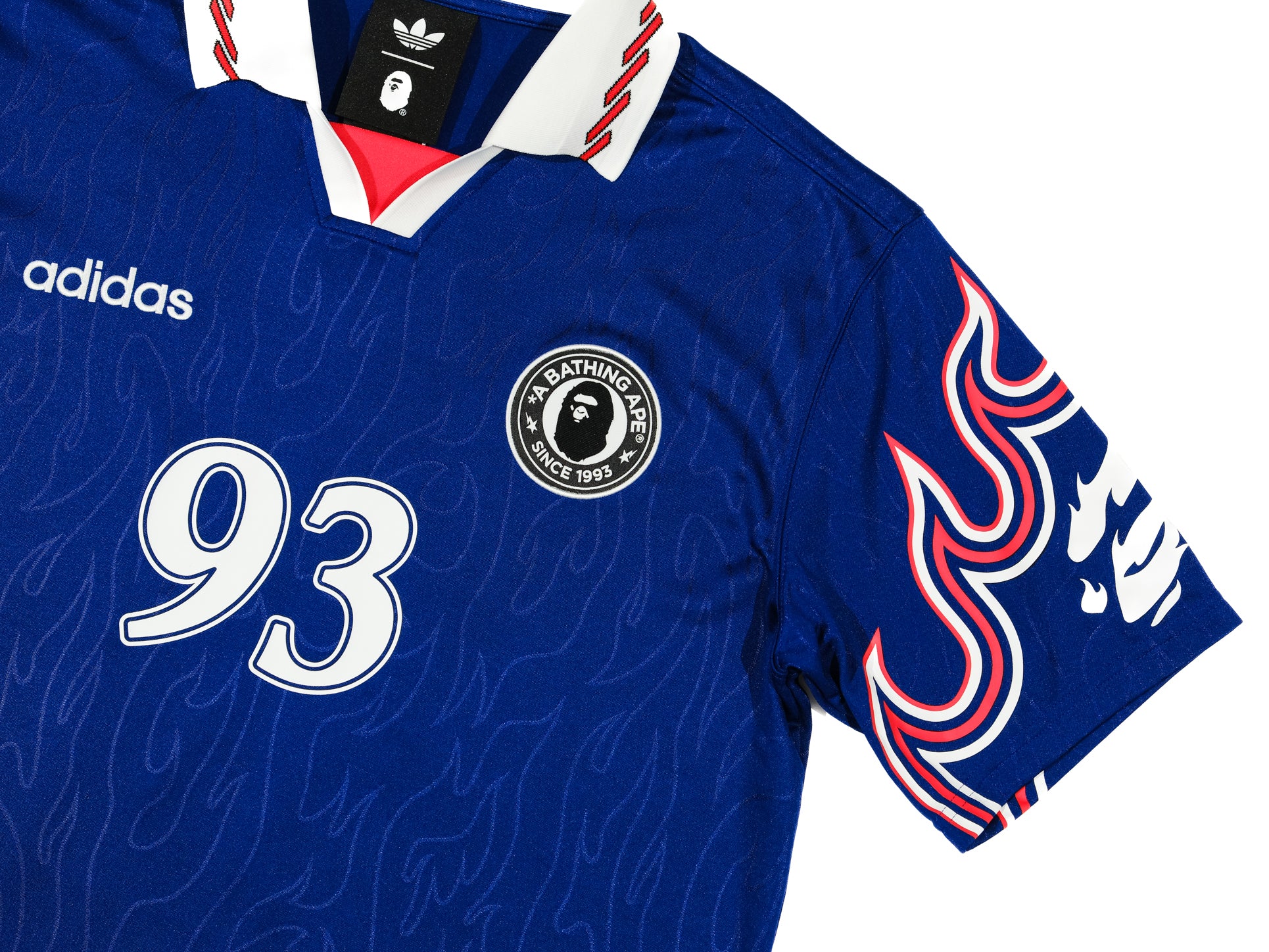 Adidas x BAPE SSL Flame Jersey 'Japan Blue' – Unheardof Brand