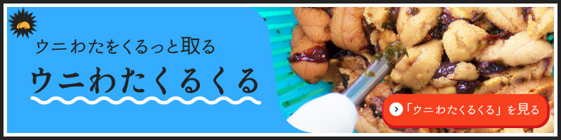 ウニの身をさっと取る、ウニさっさ | ウニくる(有限会社アール)