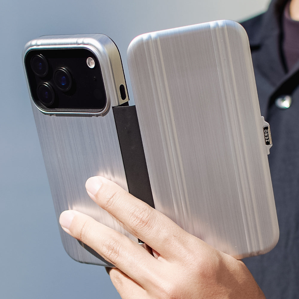 ZERO HALLIBURTON Hybrid Shockproof Flip Case (Matte Silver) – UNiCASE