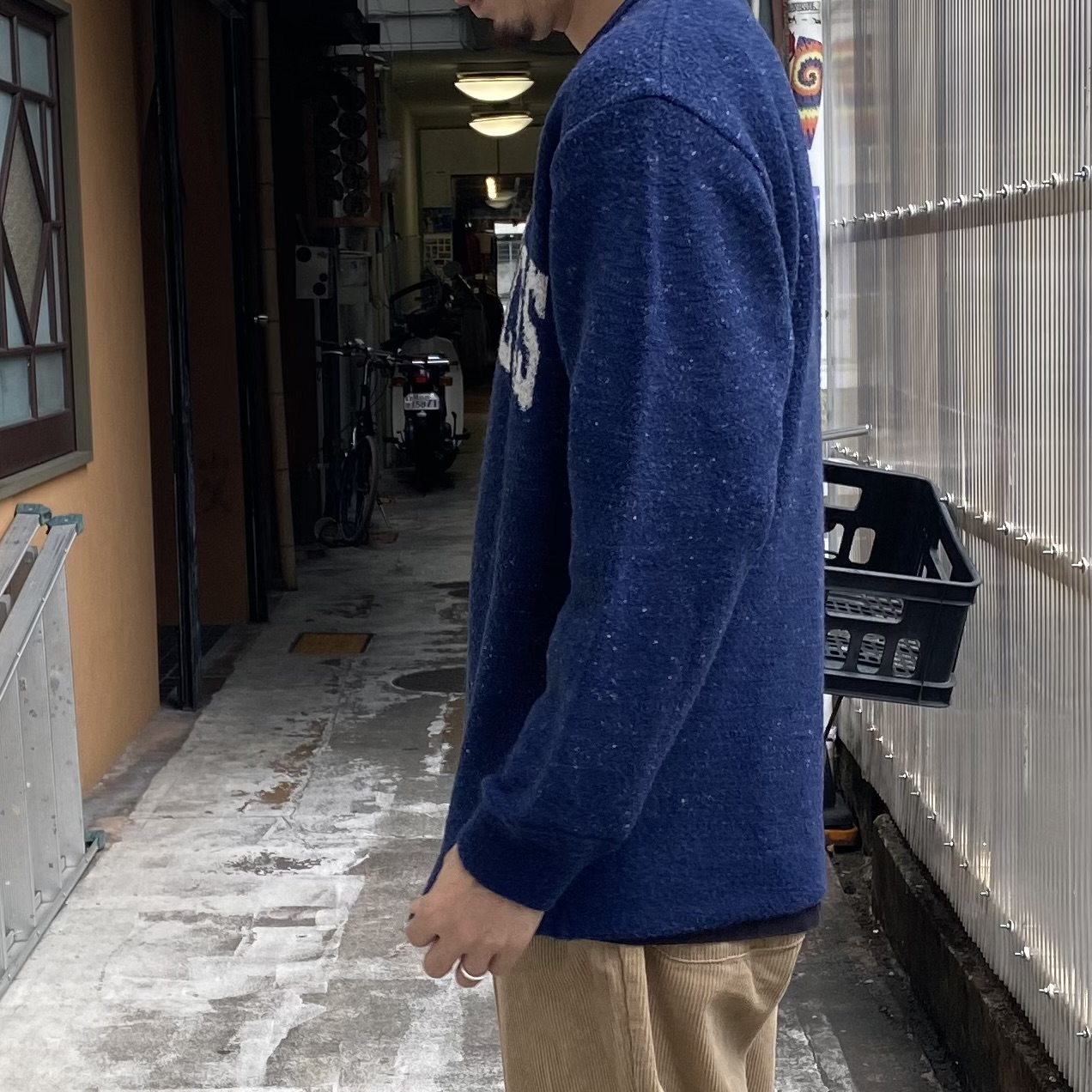 Porter Classic / H/W BASEBALL WOOL SWEAT H/W PEACE COTTON CREWNECK