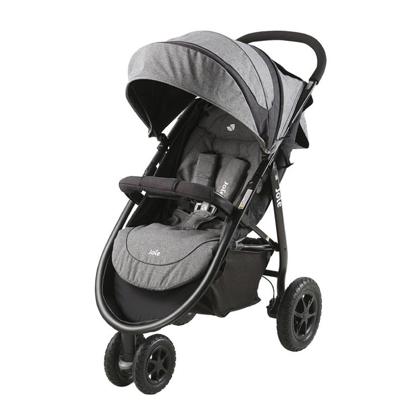 joie ベビーカー ライトトラックス エア クロム(レインカバー付き) 後