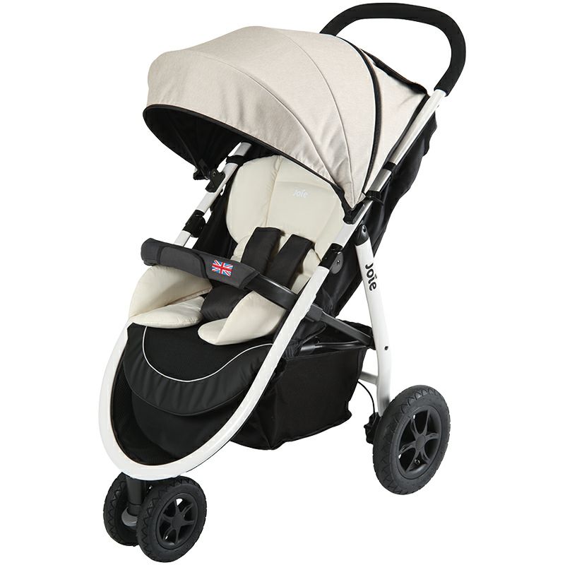 joie ベビーカー ライトトラックス エア クロム(レインカバー付き) 後