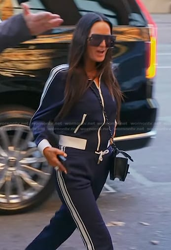 WornOnTV: Lisa's navy striped track jacket and pants on The Real