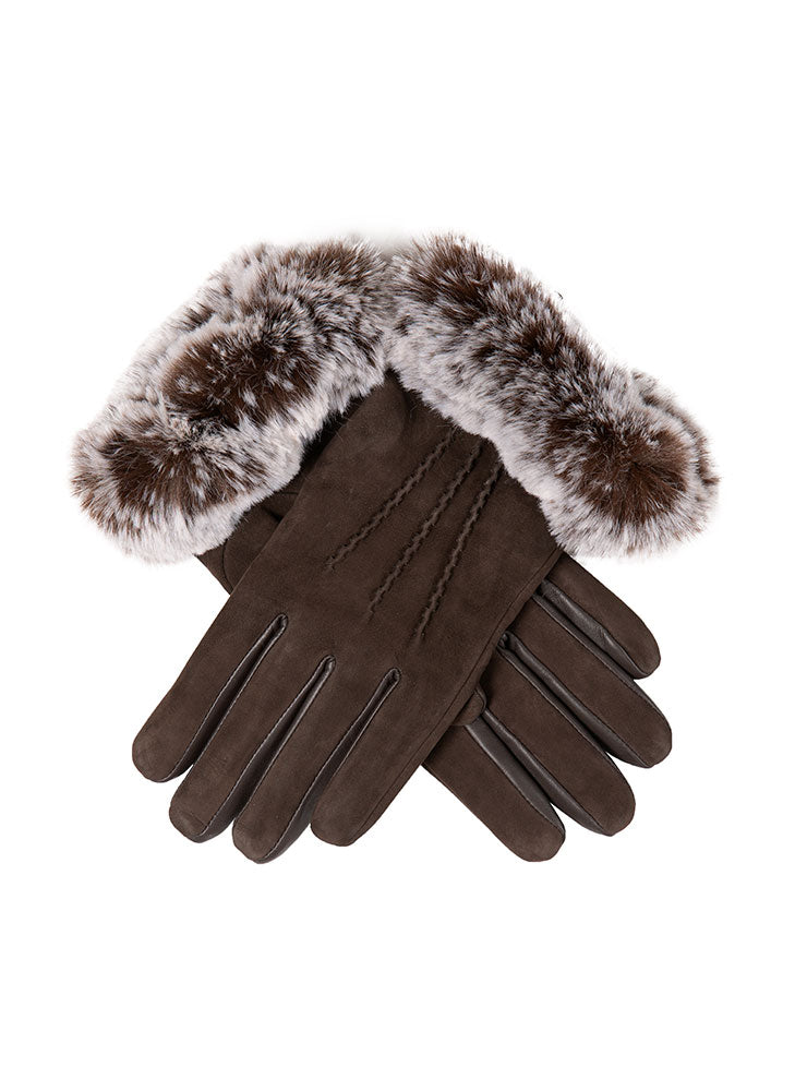 Women's Water-Resistant Three-Point Faux Fur-Lined Nubuck Leather