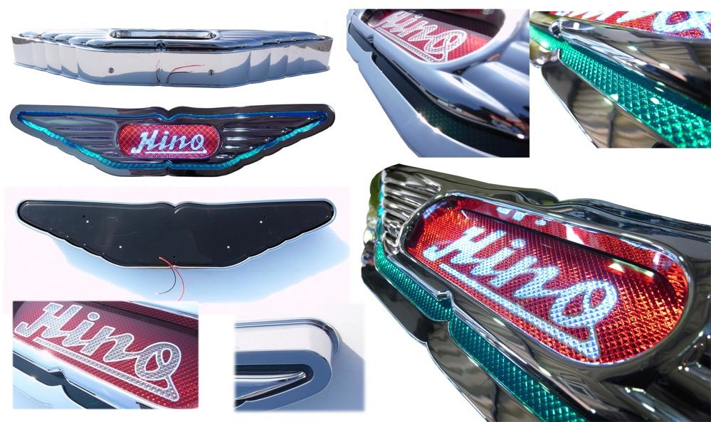 メッキ日野バスマークアンドン 大 【Hino文字有り】