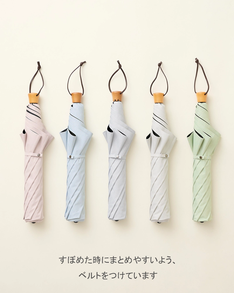 サンバリア100新品3段折mokuブルー完全遮光日傘三段折りたたみ未開封青