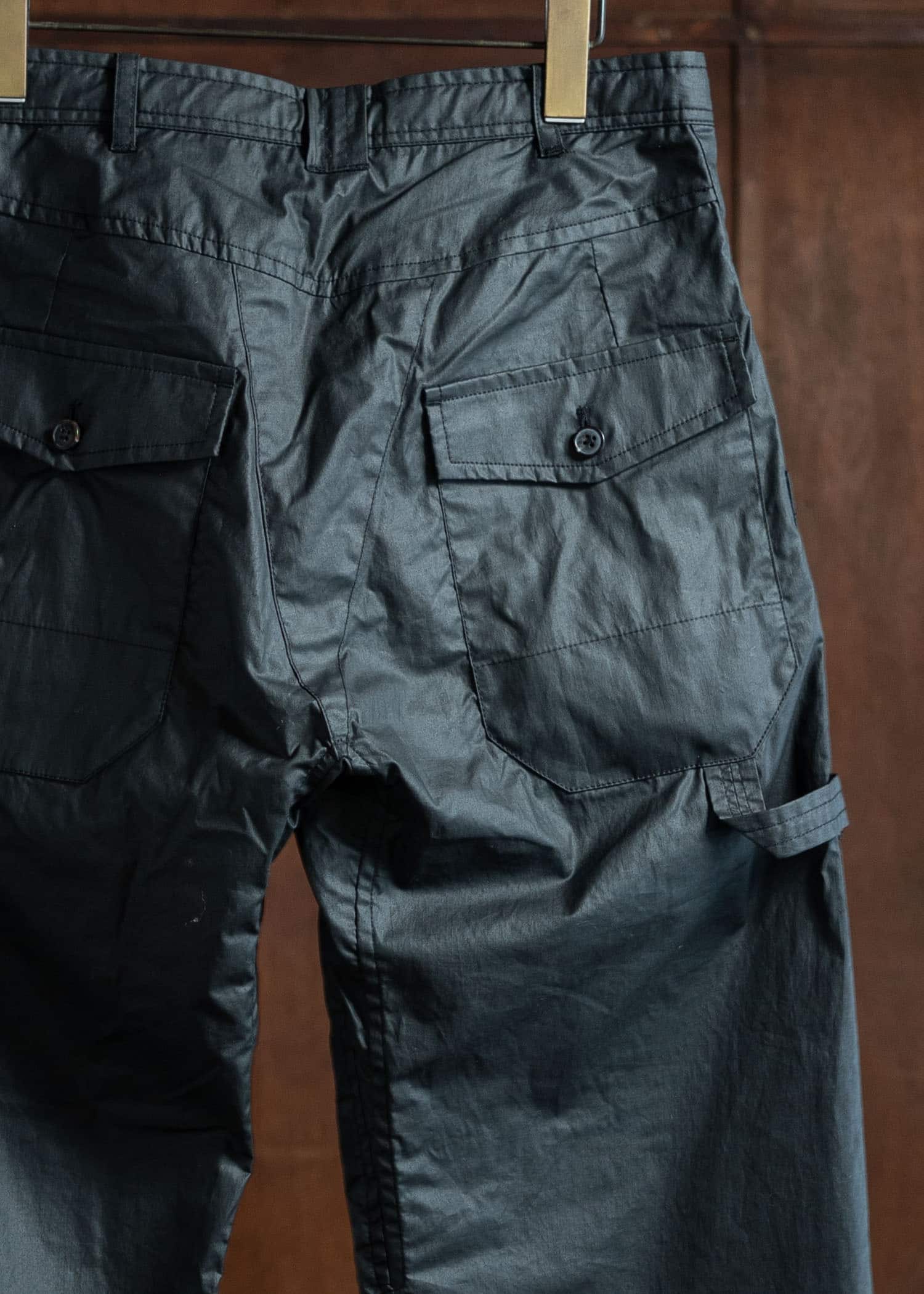 JAN-JAN VAN ESSCHE TROUSERS#82 Tapered Leg Trousers Coated Cotton