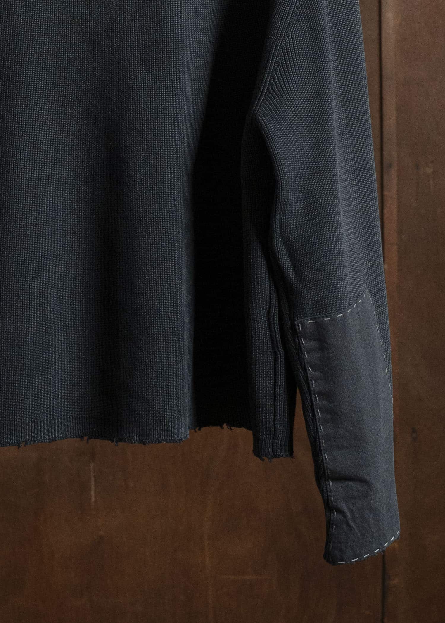 Professor.E DOUBLED BREASTED AGED KNIT BLACK 25FW-PE-KT-02