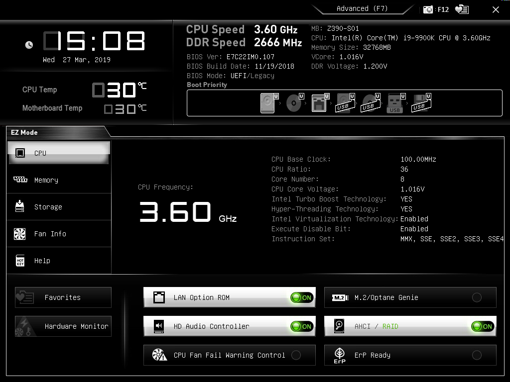 MSI Z390-S01 – Remove Before Flight