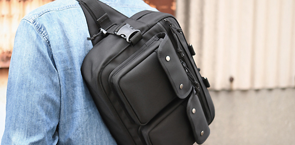 VD355,VD356：A4が入る3way斜めがけボディーバッグ フロントツイン