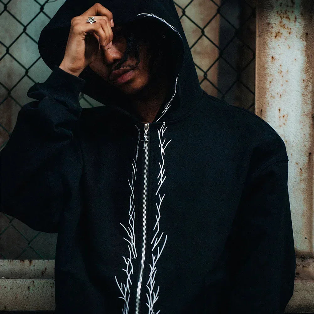 LAST NEST(ラストネスト)商品ページ - Stick Embroidery Zip Hoodie