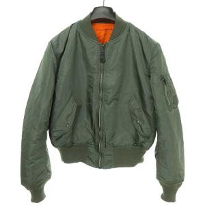 615-37901 USA製 MA-1 フライトジャケット バックロゴ L グリーン