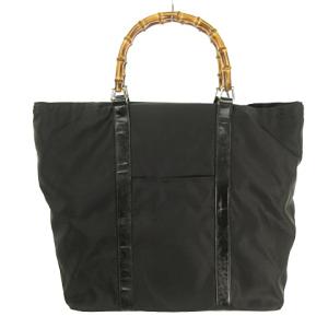 キャンバス バンブー トートバッグ ナイロン ブラック（2021/11/17買取