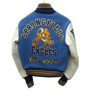 スタイルアイズ スタジャン SE10072 袖レザー レタード ウール 36 S 青