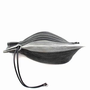 イッセイミヤケ 巾着バッグ 巾着袋 ポーチ 黒 ブラック グレー PP22