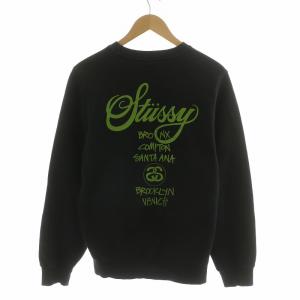 スウェット トレーナー プルオーバー 長袖 プリント S ブラック