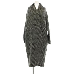 IN.TES.PRA ウールカシミヤノーラペルコート ノーカラー ロング ダブル