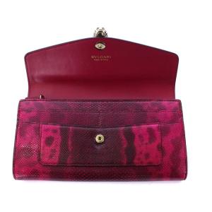 セルペンティ 長財布 二つ折り パイソン型押し レザー ピンク（2022/05