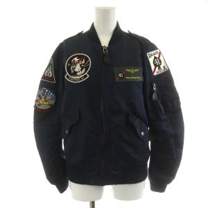 フライトジャケット L-2B ブルゾン ジャケット ナイロン ワッペン M 紺