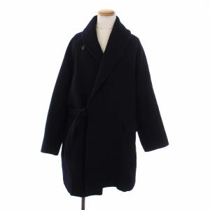 19AW ウールショールカラーコート ロング 3 紺 Q03-04009（2023/12/20