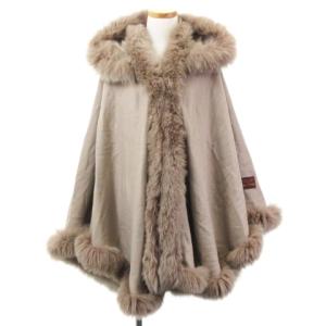 ポンチョ カシミヤ フォックスファー F ブラウン（2022/02/15買取