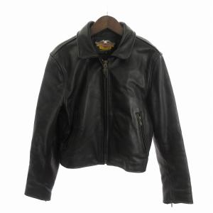 98057-13VM VICTORY LANE LEATHER JACKET ロゴ L ブラック（2023/07/15