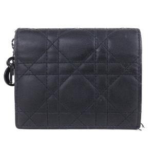 二つ折り財布 Wホック ハート 裏地トロッター柄 レザー ブラック（2022