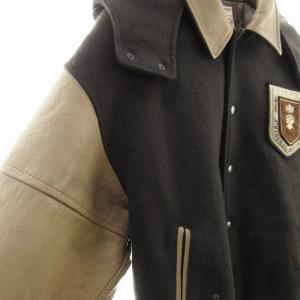 スタジャン ジャケット ヴィンテージ 刺繍 L 茶色 ブラウン オレンジ