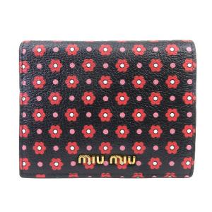 財布 二つ折り ハート柄 レザー ピンク（2022/07/07買取） - miumiu