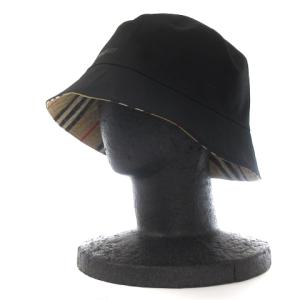 バケットハット リバーシブル アイコンストライプ ベージュ ブラック