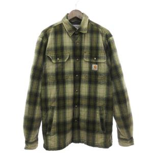 シャツジャケット スナップボタン 長袖 厚手 裏ボア チェック 103821