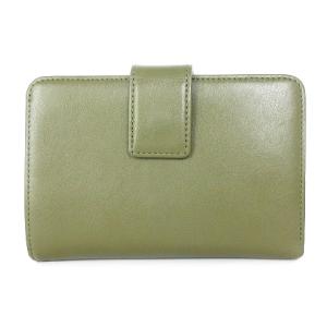 コンパクト ウォレット 二つ折り 財布 レザー 緑 グリーン系 SM1（2023