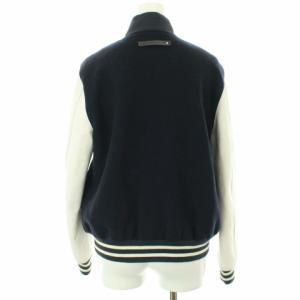 スタジャン レザー ワッペン ウール S 紺 白（2022/01/14買取