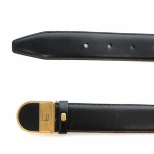 ベルト レザー バックル ロゴ刻印 40/100 黒 ブラック ゴールド色