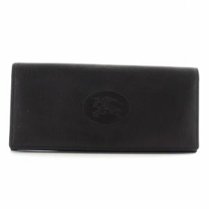 長財布 二つ折り レザー ノバチェック ロゴ 黒 （2024/09/22買取