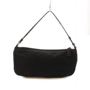 アクセサリー ポーチ ミニ ハンドバッグ ナイロン ロゴ ブラック（2024