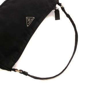 アクセサリー ポーチ ミニ ハンドバッグ ナイロン ロゴ ブラック（2024