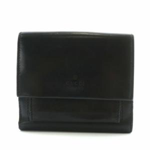 財布 二つ折り レザー ロゴ 黒 ブラック（2024/05/29買取） - GUCCI