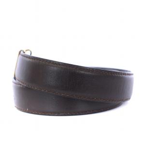 ヴィンテージ ベルト バックル レザー 馬車ロゴ ゴールド金具 75 濃茶