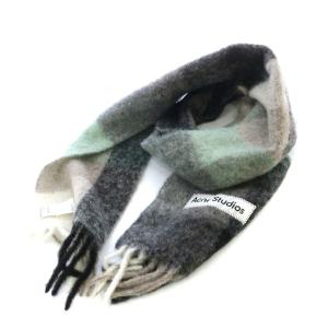 マフラー フリンジ ウール イタリア製 青 ブルー（2024/06/13買取