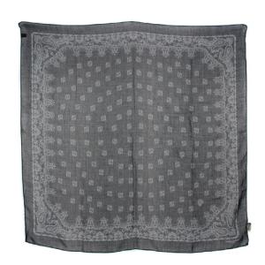 スカーフ カシミヤ シルク ペイズリー柄 バンダナ ブラック（2023/07