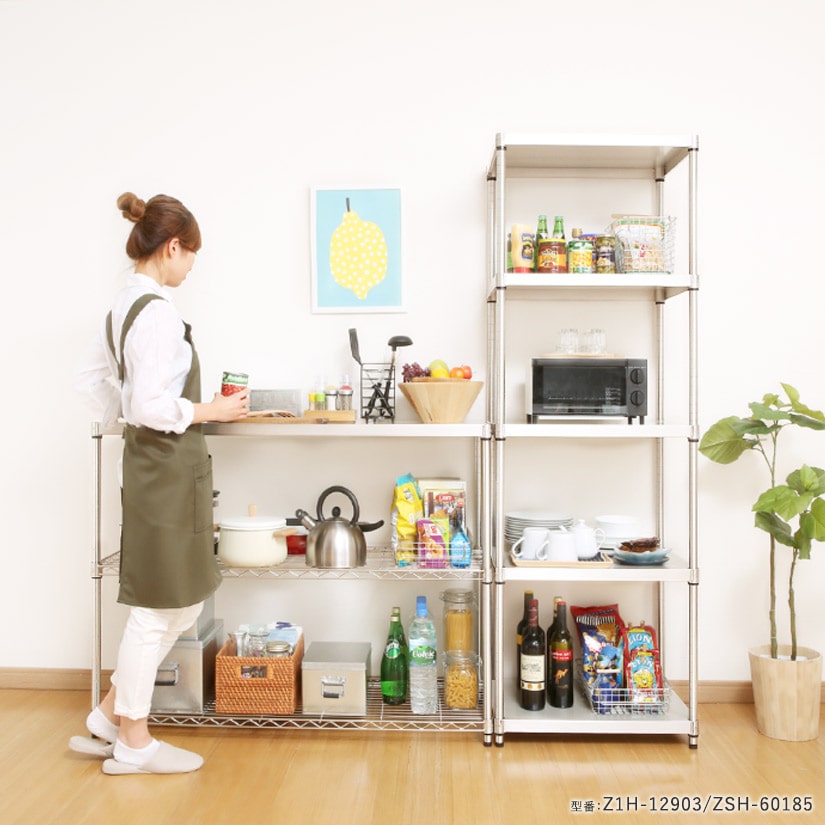 25mm]ルミナスプレミアムラインソリッドシェルフ付き3段幅90幅91.5