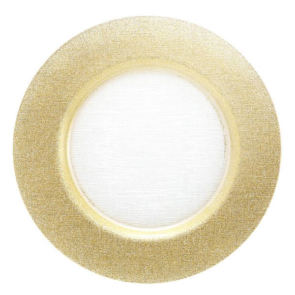 グリッター チャージャープレート 33cm レッド＆クリア | Vetro Felice