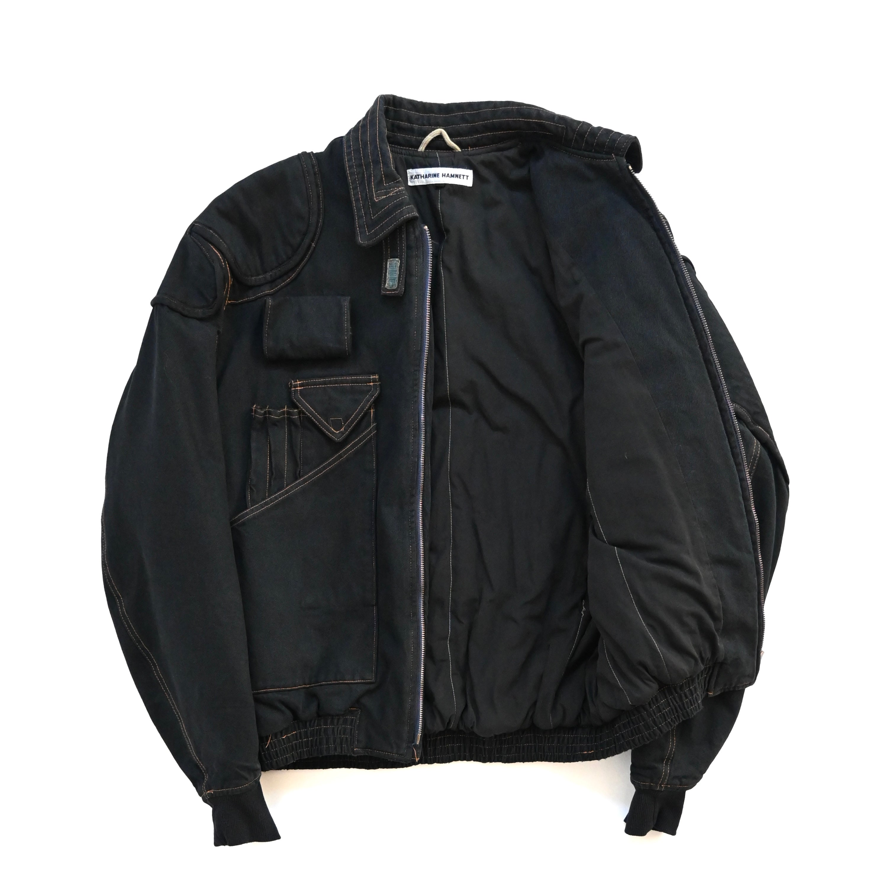 1986aw katharine hamnett denim bomber jacket M – vexed_store