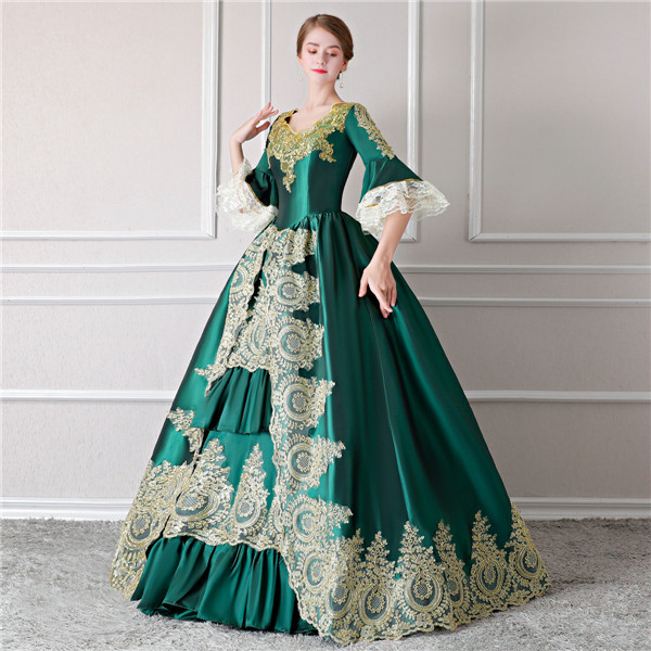 貴族風ドレス お姫様ドレス フリーサイズ グリーン | Vings(ヴィングス)